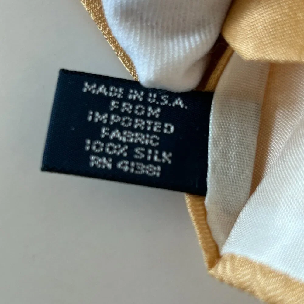 Polo By Ralph Lauren Golf Scene Neck Tie Gold Multicolor Silk Hand Made USA VTG